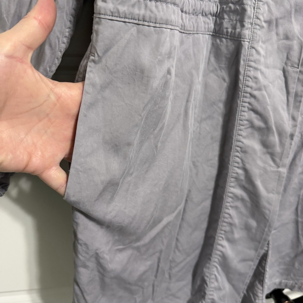 Lululemon Gray City Stroll Hooded Trench Coat Rain Jacket Women Size 8 Relaxed - Picture 6 of 11